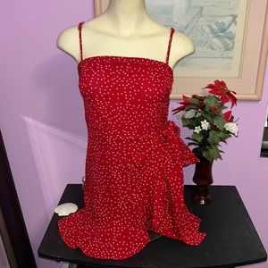 Spaghetti Strap Mini Polka Dot Dress - small size